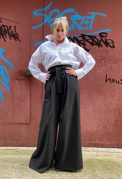 Палаццо /черный /жаккард