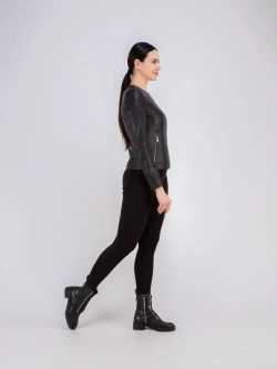 Кожаная куртка демисезонная на молнии