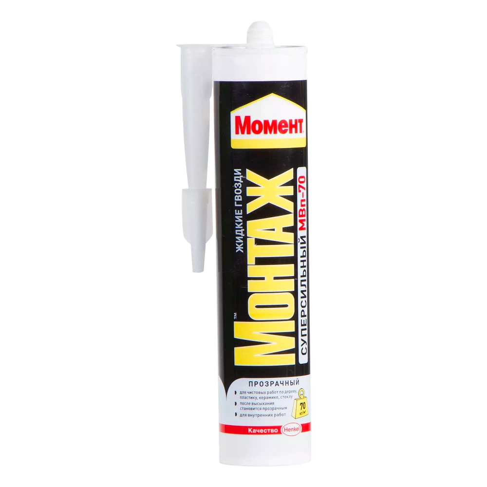 Клей монтажный универсальный акриловый Момент Монтаж Суперсильный МВп-70 прозрачный 280 г
