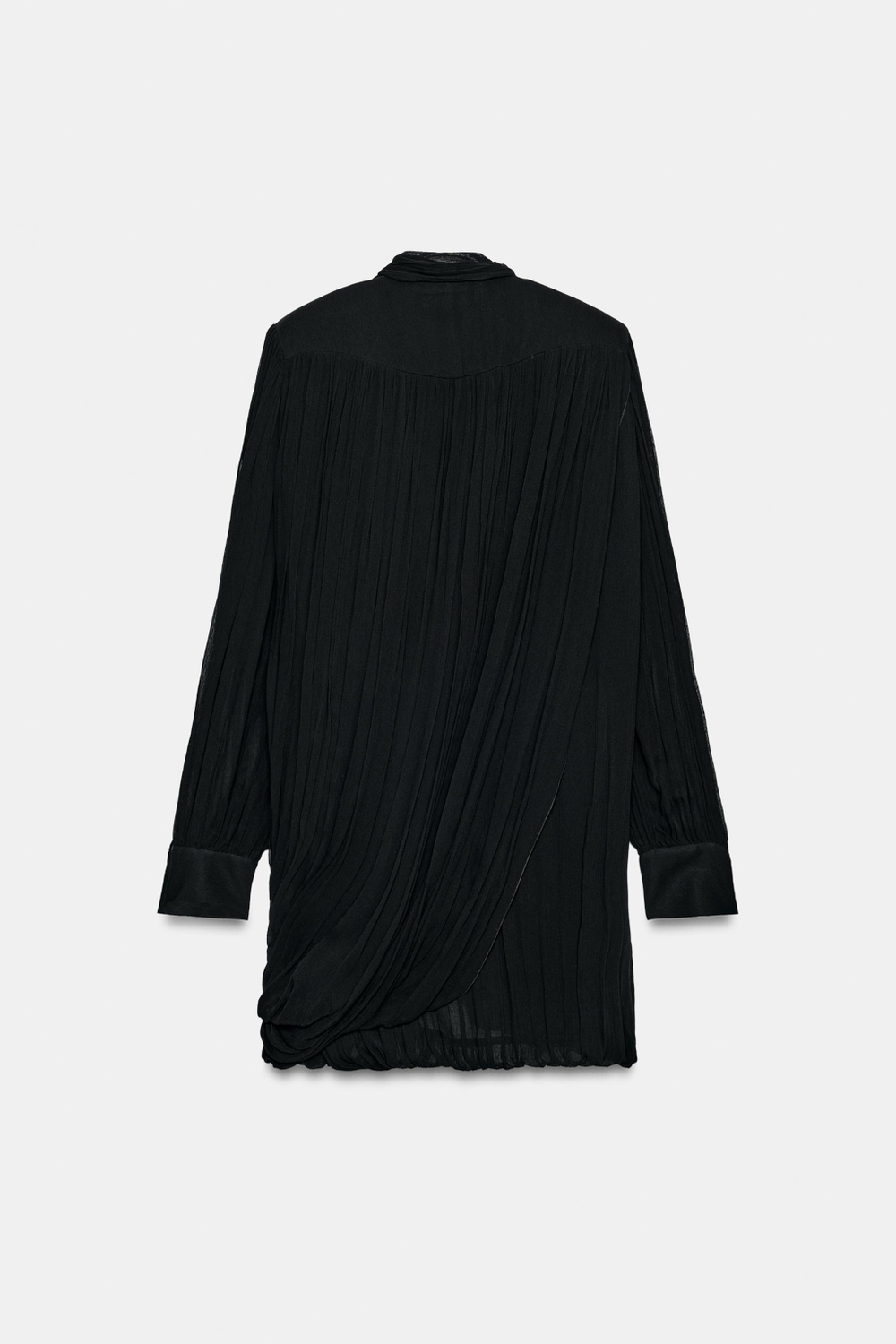 ZARA КОРОТКОЕ ПЛАТЬЕ СО СБОРКАМИ — ZW COLLECTION, ЧЕРНЫЙ
