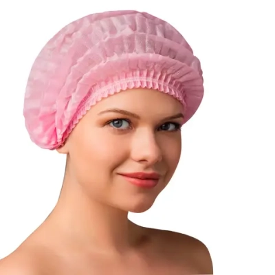 Шапочка-шарлотта розовая спанбонд пл.15 Чистовье 50 шт