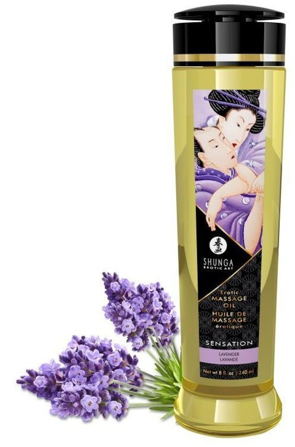 Массажное масло Shunga Sensation, лаванда, 240 мл