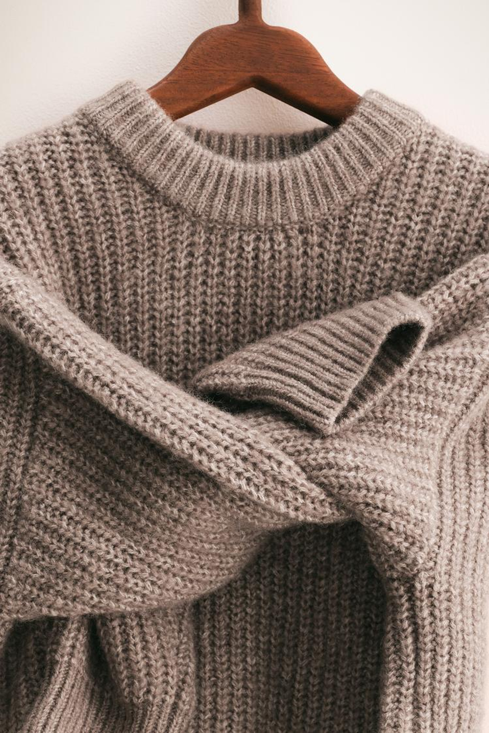 ZARA TIMELESS - ДЖЕМПЕР КРУПНОЙ ВЯЗКИ ИЗ ШЕРСТИ, БЕЖЕВЫЙ МЕЛАНЖ