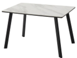 Стол М-City DISAUR Тик Так 120 Белый мрамор Активный, керамика, Черный каркас