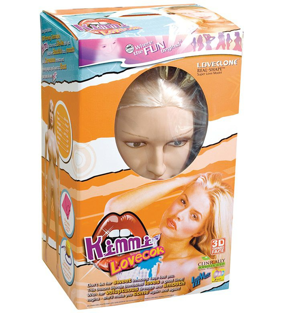 Надувная секс-кукла с 3D-личиком и вибрацией KIMI LOVECOK LOVEDOLL (Цвет: телесный)
