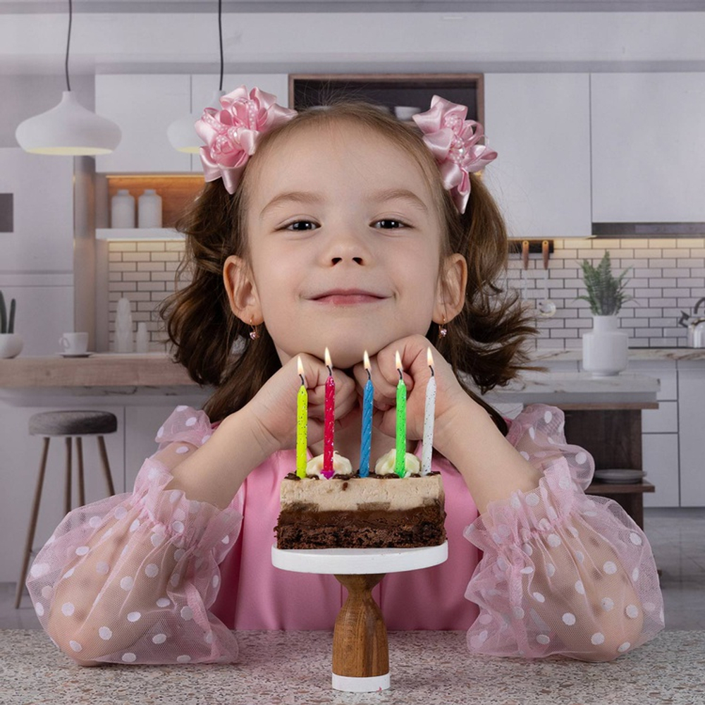 Свечи для торта с подставками блеск 10шт