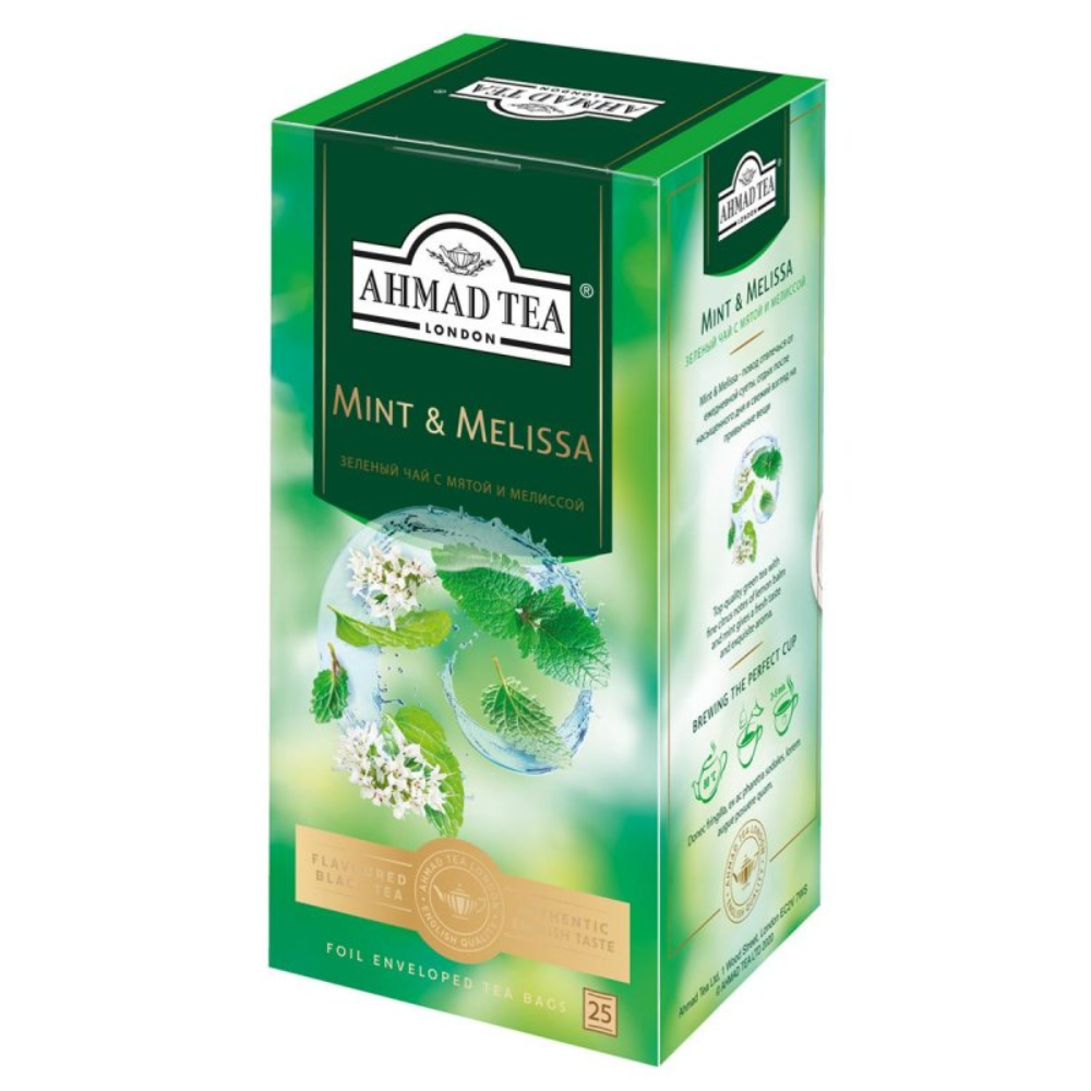 Чай зеленый Ahmad Tea с ароматом с мятой и мелиссой 25 пакетиков