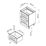 Кухонный модуль напольный Вестфалия, 60х51х84,с ящиками, массив сосны, Dipriz