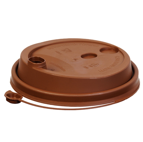 КРЫШКА С ПИТЕЙНИКОМ 90 ДД. КОРИЧНЕВАЯ 50\1000 ШТ.