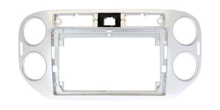 Комплект рамки с разъёмами 9"+can VW Tiguan 2007-2017 (любая аварийка) серебро (F2) - Car-Smart 8008S