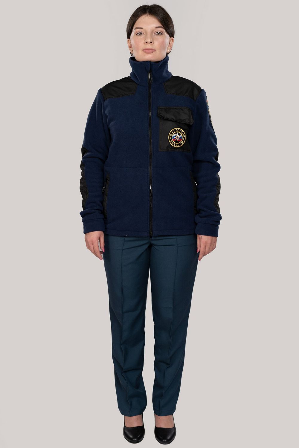 Куртка флисовая женская МЧС (с шевронами)