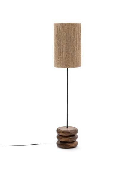 Торшер Kor из джута и акации в темной отделке