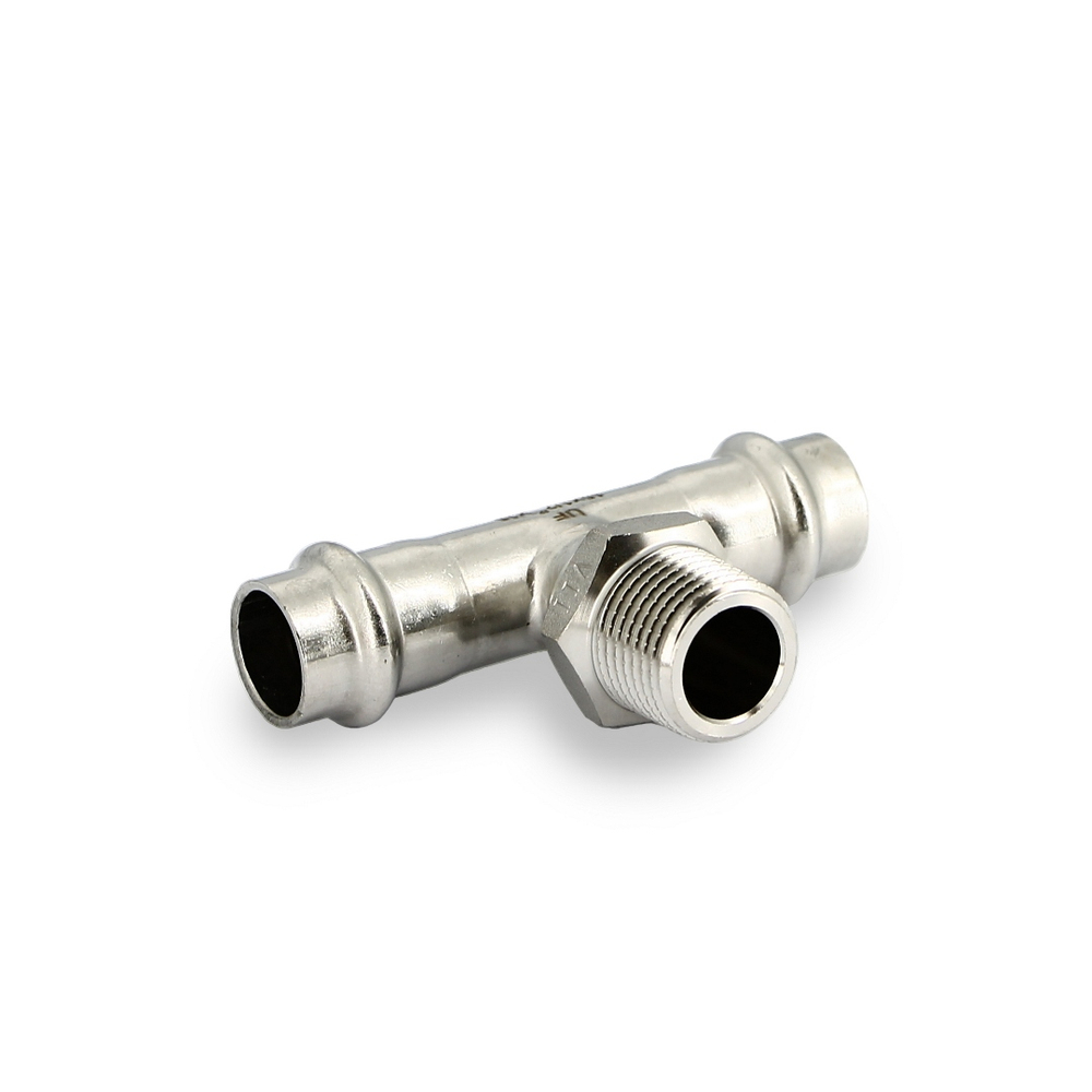 Тройник пресс-Н 15 х 1/2" х 15, нержавеющая сталь