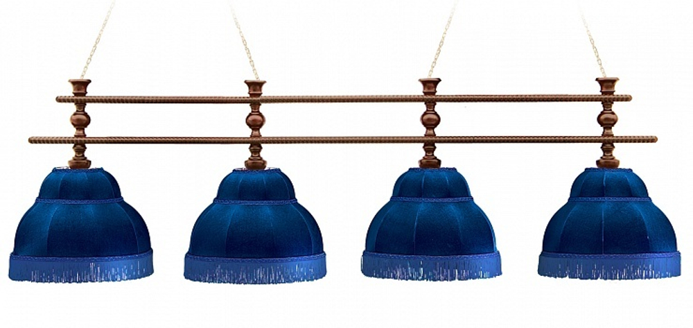 Лампа Аристократ-3 4пл. береза (№6,бархат зеленый,бахрома желтая,фурнитура золото)