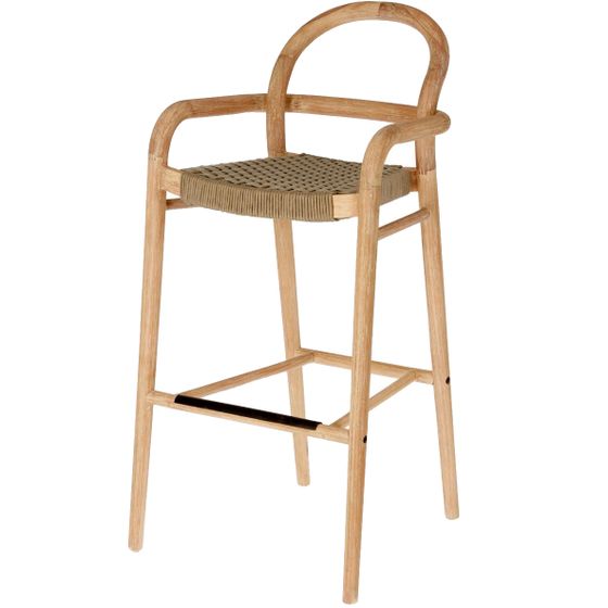 Барный стул Sheryl из массива эвкалипта бежевый | La Forma | Испания | Купить в Hallberg.ru