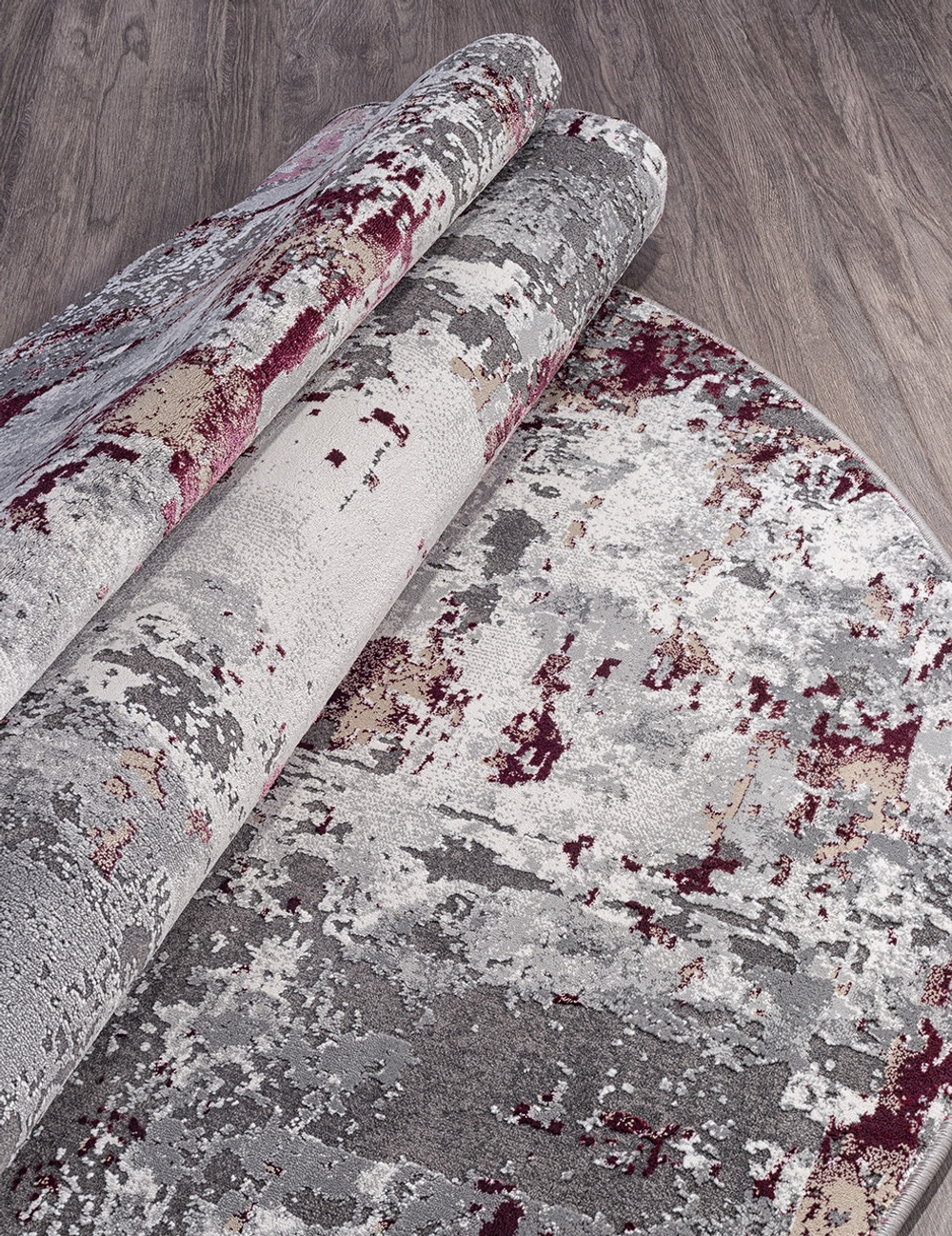 Ковер 23319 - 950 GREY / PURPLE - Овал - коллекция GRAND размер 80*150 см