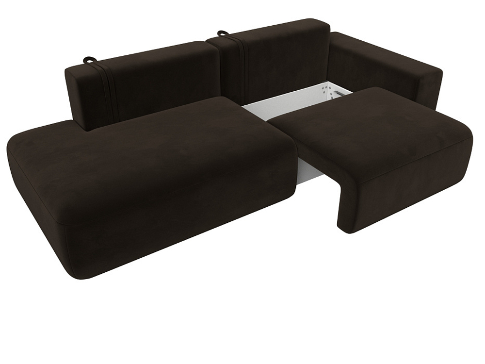 Диван угловой Лига-036 НПБ Модерн правый угол МИКРОВЕЛЬВЕТ Коричневый