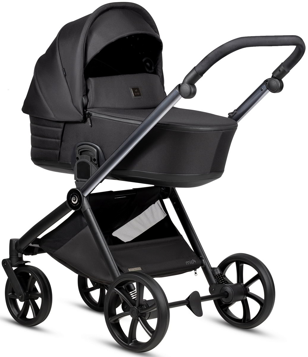 Детская коляска Tutis Mio 3 Plus Black Edition New 4 в 1 с автокреслом Beno Black и базой 1622060 Obsidian