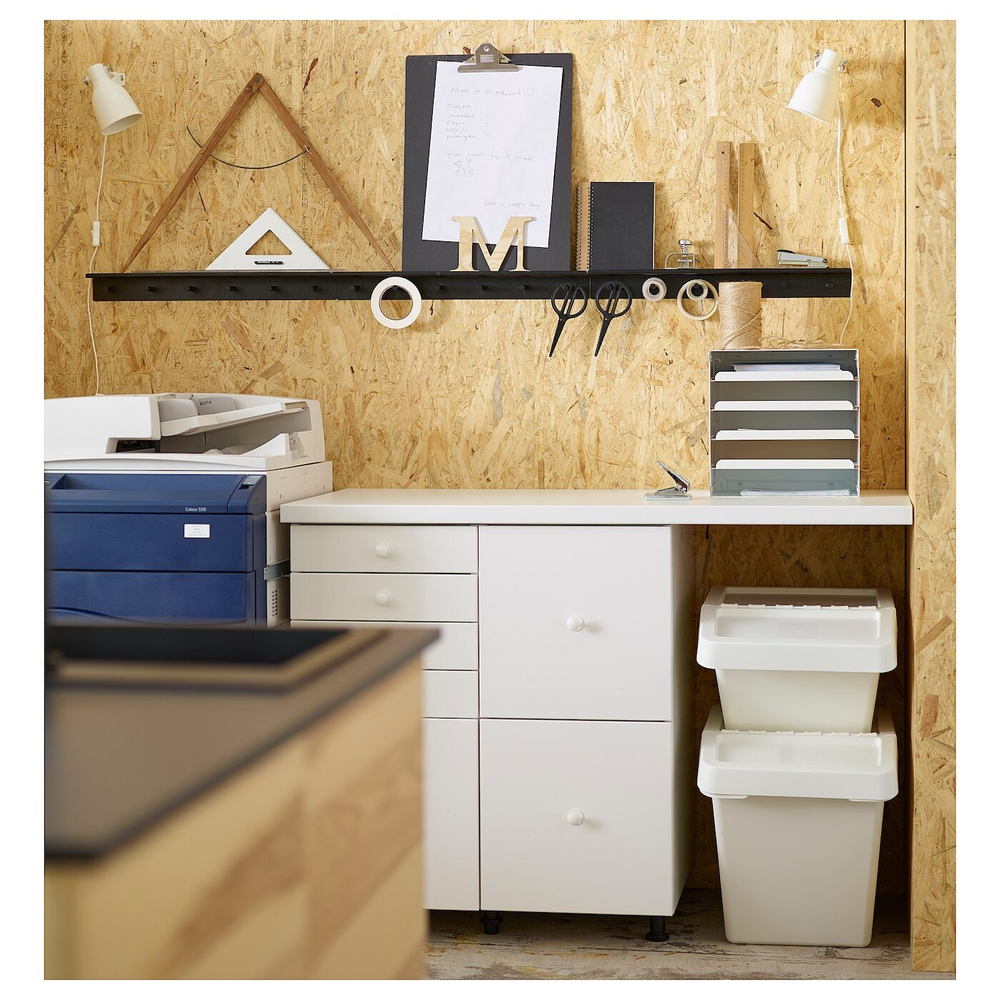 IKEA SORTERA  (ИКЕА СОРТЕРА)  -  Корзина для разделения отходов, белая, 37 л