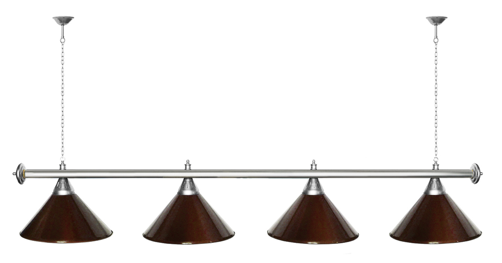 Лампа STARTBILLIARDS 4 пл. (плафоны зеленые,штанга золотая,фурнитура золото)