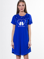 Хлопковая сорочка с принтом и надписью (Размер: XL) (Цвет: розовый)