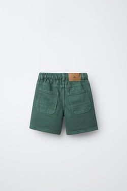 ZARA ДЖИНСОВЫЕ ШОРТЫ BAGGY, ЗЕЛЕНЫЙ