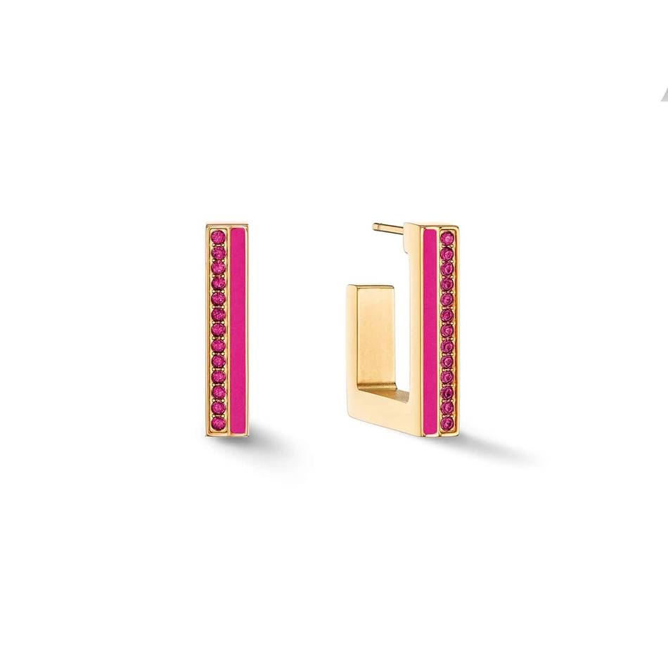 Серьги пусеты Coeur de Lion Pink-Gold 0133/21-0416