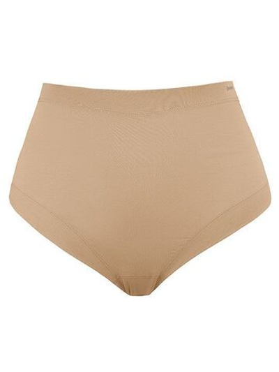 Набор из 2 хлопковых высоких +size трусиков-слип Esencial (Размер: XXXL) (Цвет: карамель (темно-бежевый))