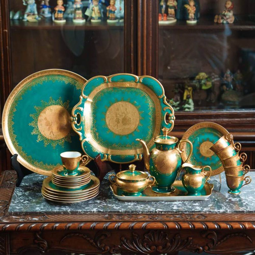 Кофейный сервиз на 6 персон «Богемский изумруд»