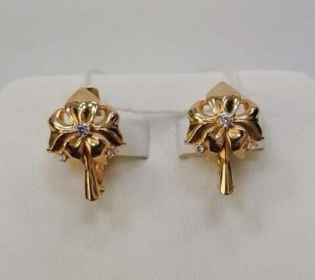 Серьги из золота с фианитами