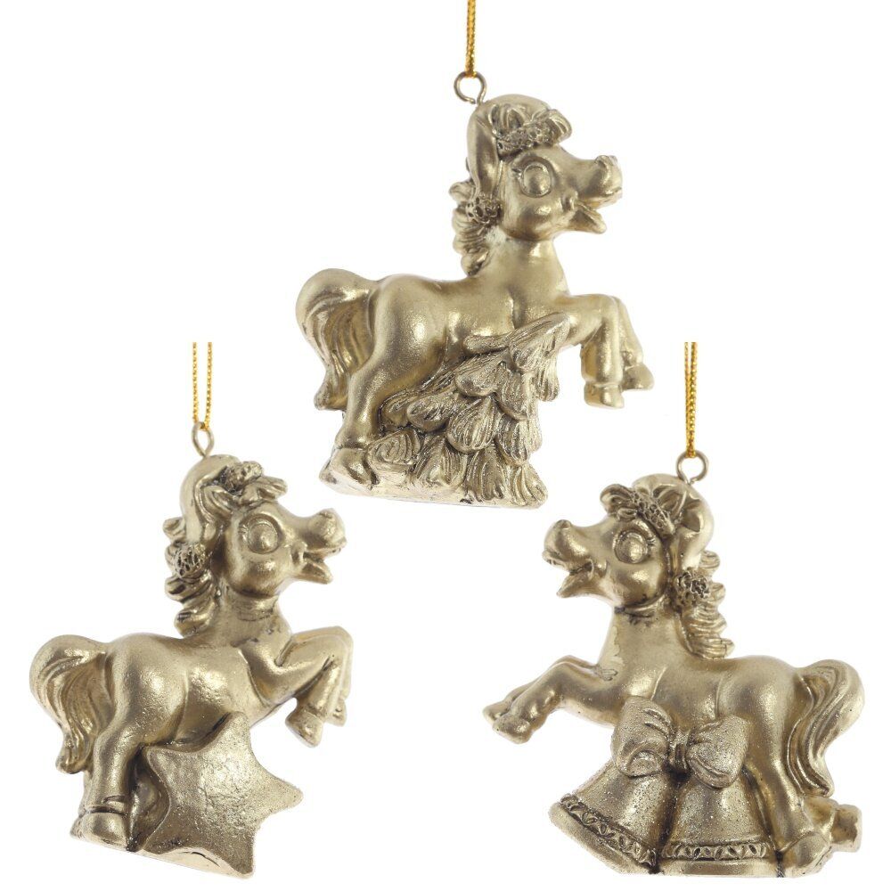 GAEM Фигурка декоративная подвесная "Лошадка", L6 W3 H6,5 см, 3в.