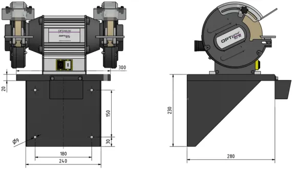 Настенный кронштейн для шлифовальных станков Optimum