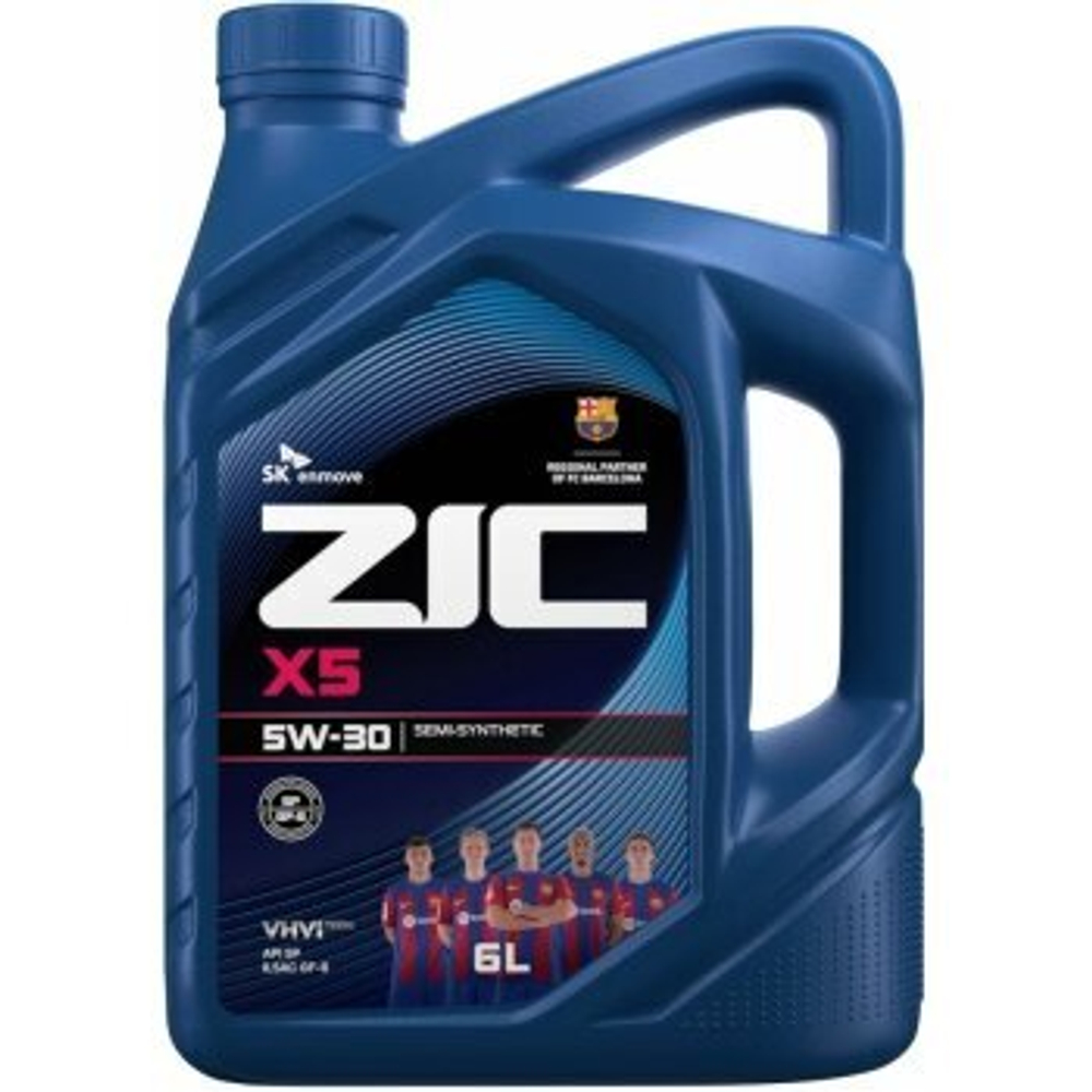 Масло моторное ZIC X5 5w30 SP, ILSAC GF-6, GM Dexos1 Gen2  6л