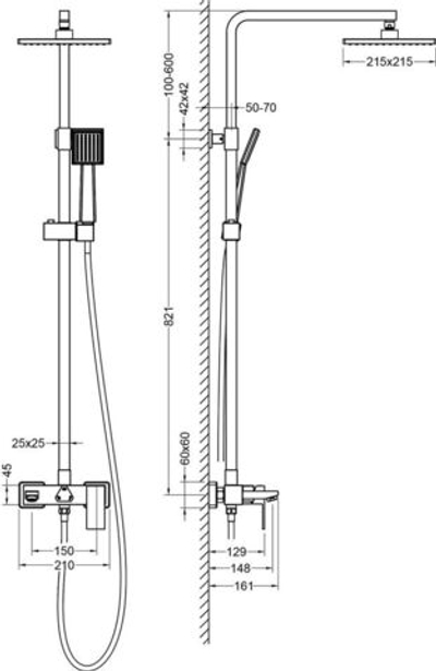 Душевая стойка Timo Selene SX-1030/17 золото матовое