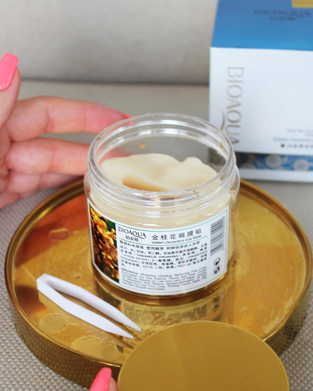 Тканевые маски для кожи вокруг глаз с золотым османтусом, 80шт