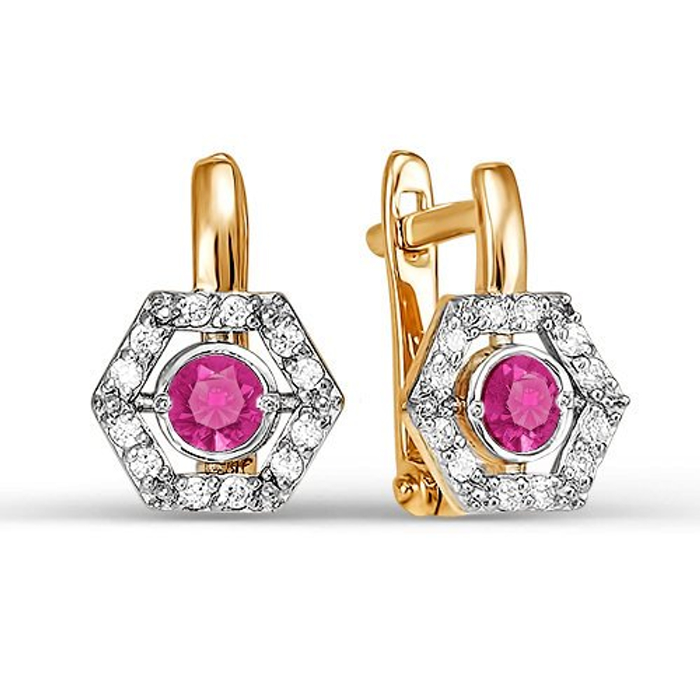 Серьги из золота с фианитами