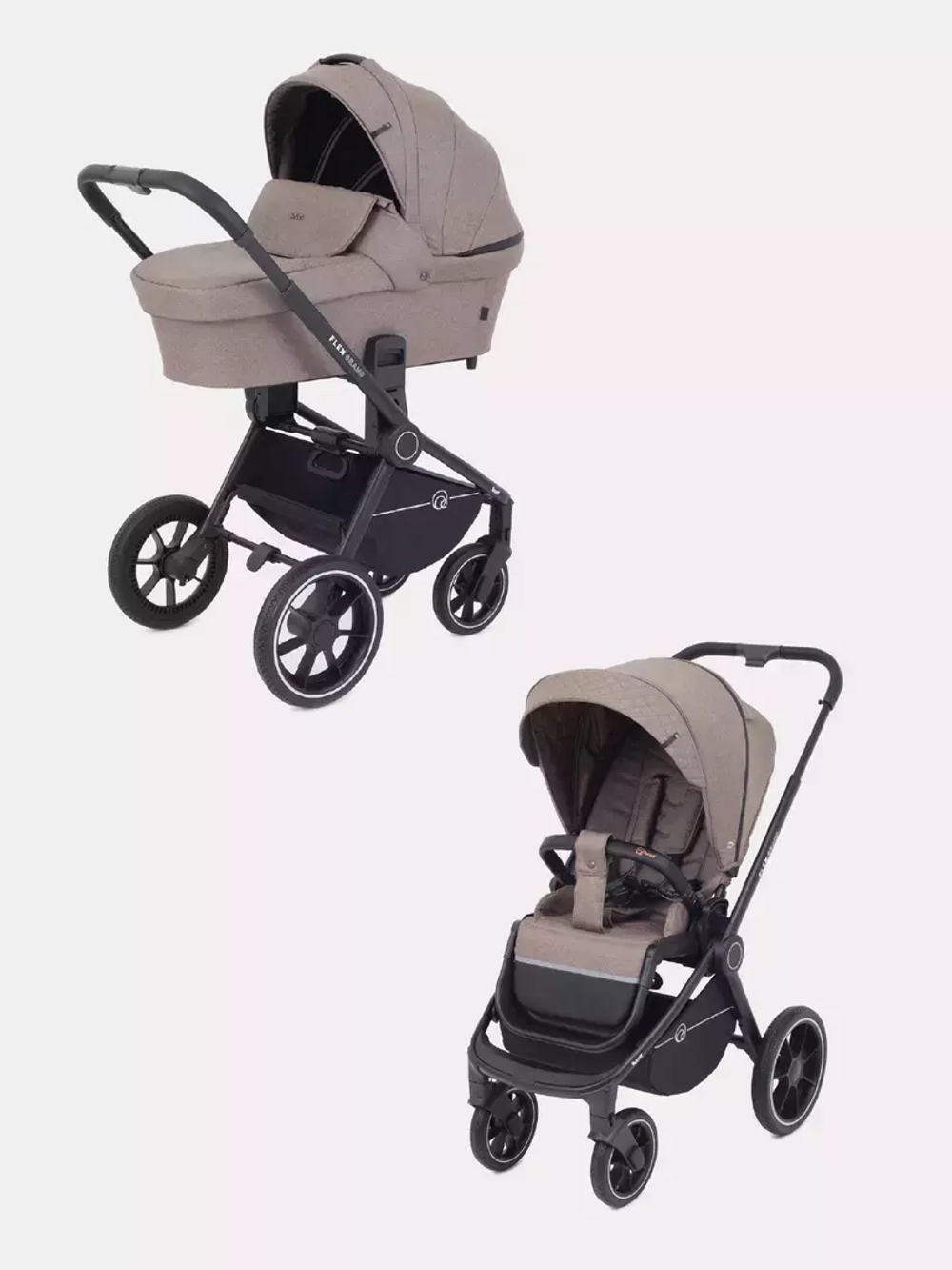 Коляска детская "FLEX GRAND" (2в1) RA072 Cacao Brown