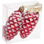 Ёлочные игрушки «Таинственное очарование» Шишки 9 см (набор 2шт), красный