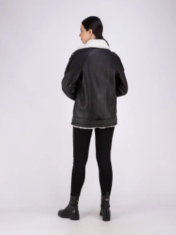 Дубленка авиатор женская натуральная оверсайз Турция