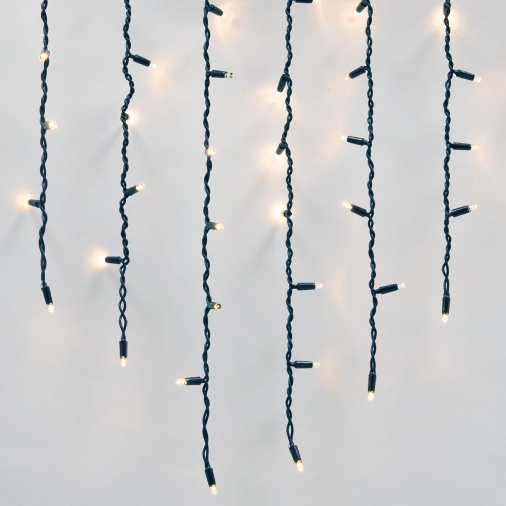 ULD-B3010-200-TBK WARM WHITE IP67 Бахрома светодиодная с эффектом мерцания. 3м. Соединяемая. 200 светодиодов. Теплый белый свет. Провод черный. TM Uniel.