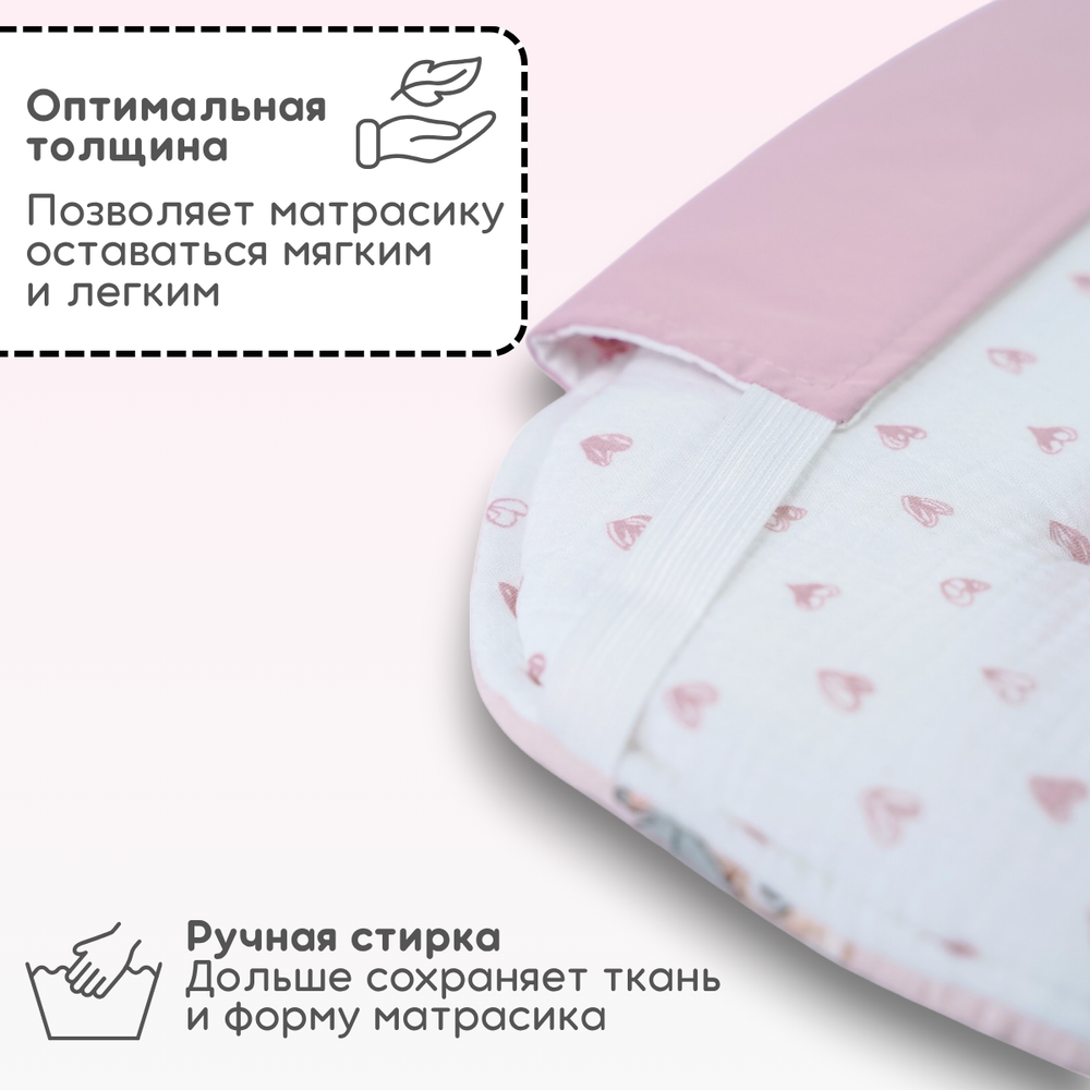 Матрас в коляску двухсторонний детский из муслина