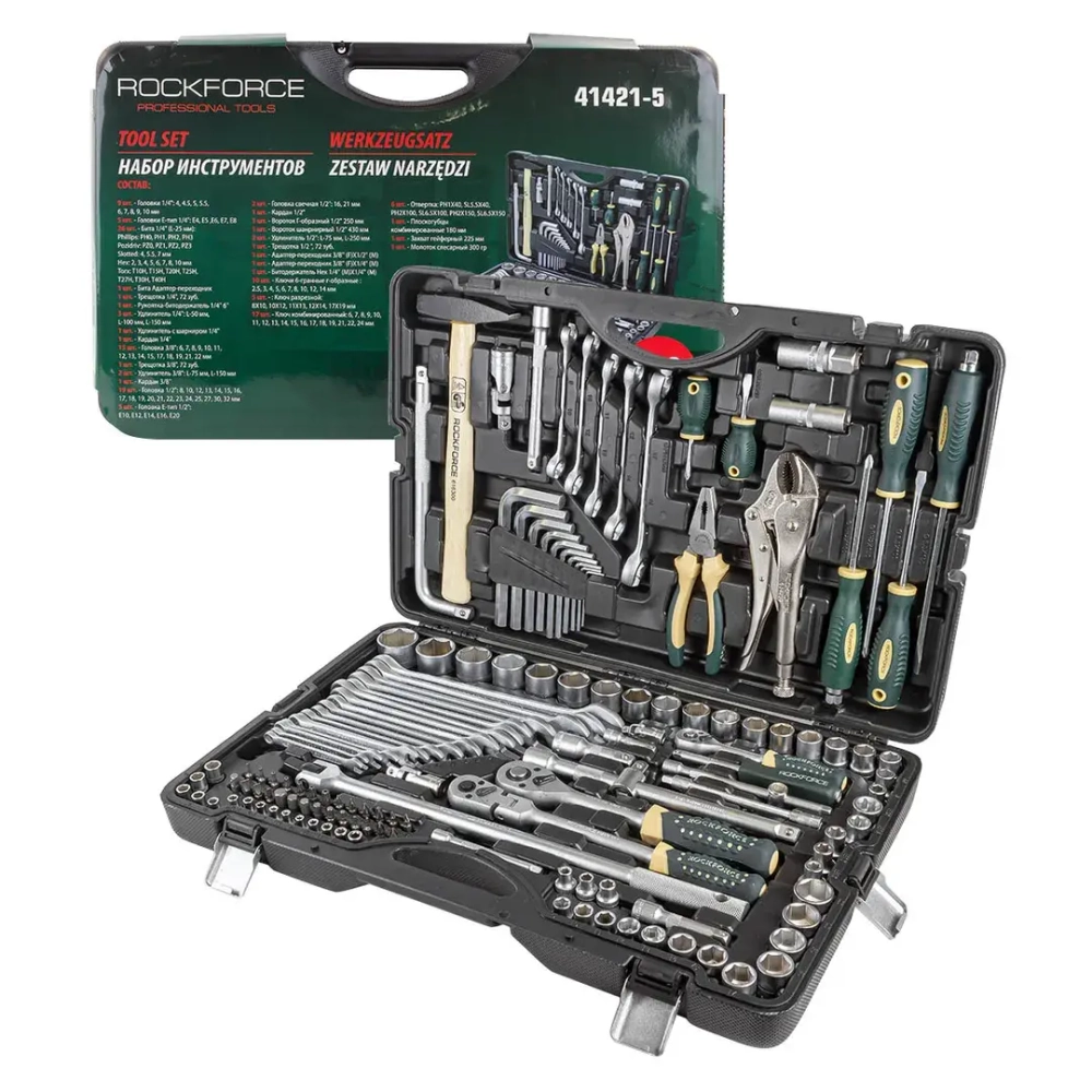 Набор инструментов 142 пр.1/4''3/8''1/2''(6-гр.)(4-32мм) RockForce##Rock FORCE RF-41421-5