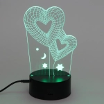 Светильник ночник «3D-Любовь» на пластиковой подставке, с включателем USB