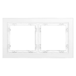 Рамка стеклянная VOLTUM S70 на 2 поста, (белый,матовый,стекло)