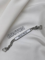 Вешалка петелька цепочка серебристая Миу. с белой эмалью