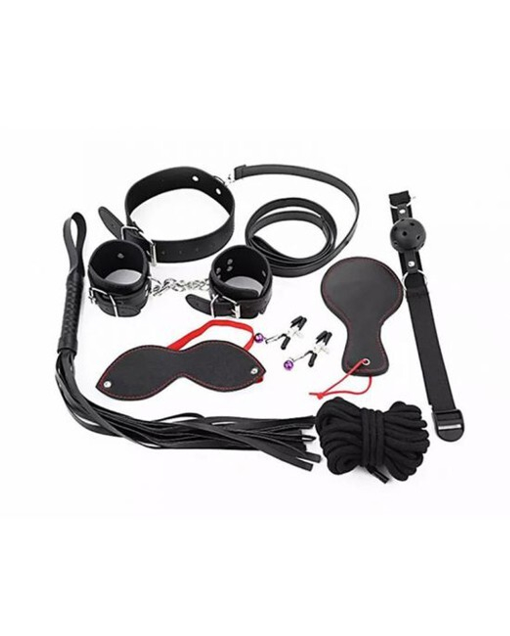 Черный BDSM набор для ролевых игр bdsm kit Muqu (8 предметов) (Цвет: черный)