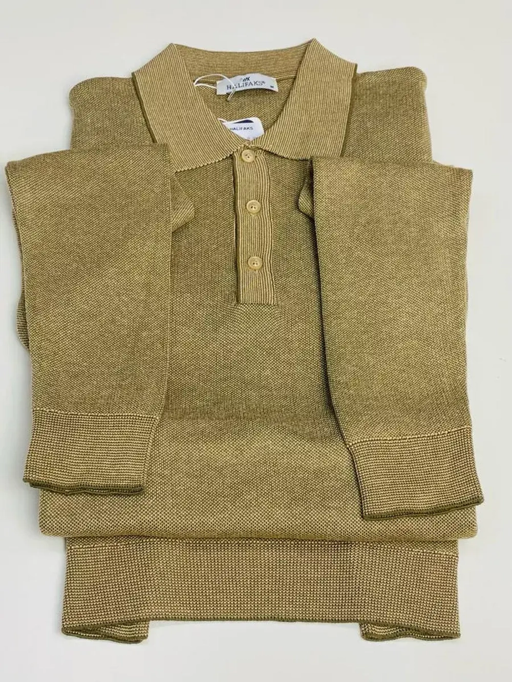 Лонгслив мужской,Поло с длинным рукавом