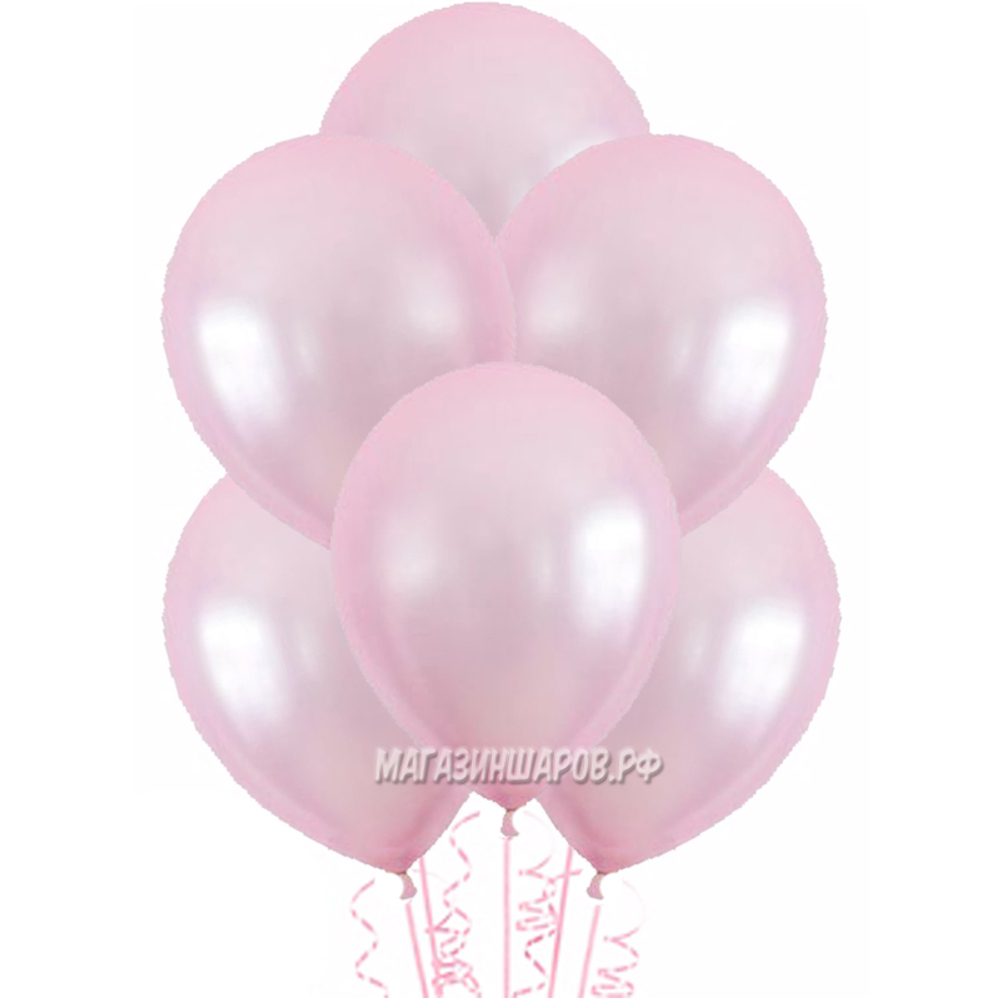 Розовые шары "Перламутр" с гелием