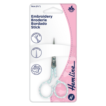 Ножницы для вышивания "Горошки", 9 см, Hemline, цвет голубой