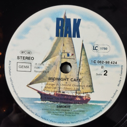 Винтажная виниловая пластинка LP Smokie Midnight Cafe (Germany 1976)
